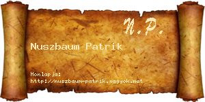 Nuszbaum Patrik névjegykártya